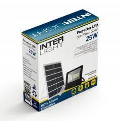 PROYECTOR LED SOLAR + PANEL SOLAR 25W INTERLIGHT